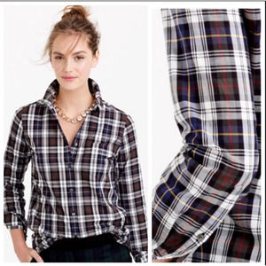 J.Crew "Shrunken boy" shirt‎ in forest plaid~ 0